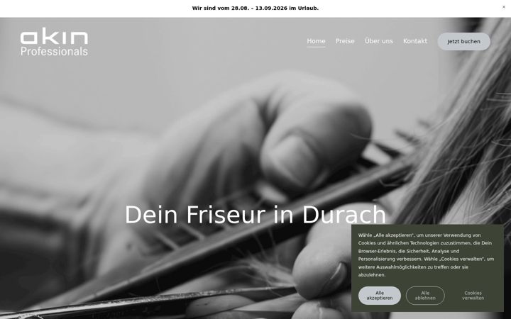 Screenshot of akinfriseure.de