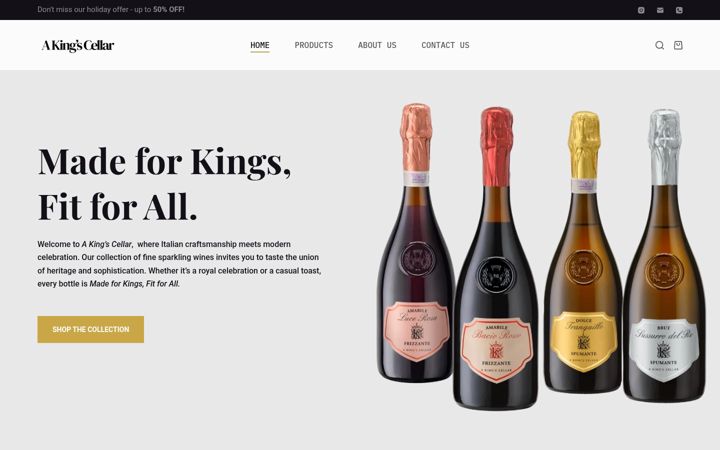 Screenshot of akingcellar.com