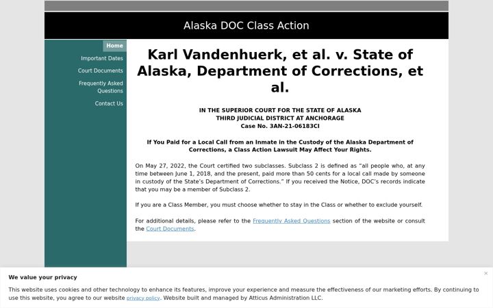Screenshot of akinmatephonerateclassaction.com
