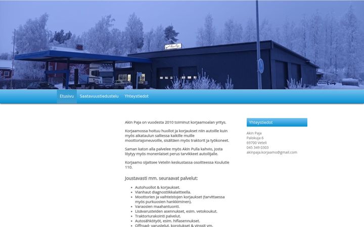 Screenshot of akinpaja.fi