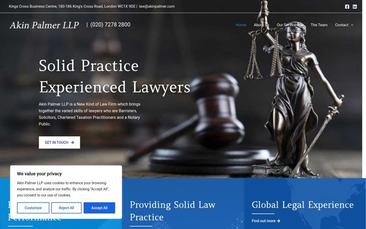 Screenshot of akinpalmer.com