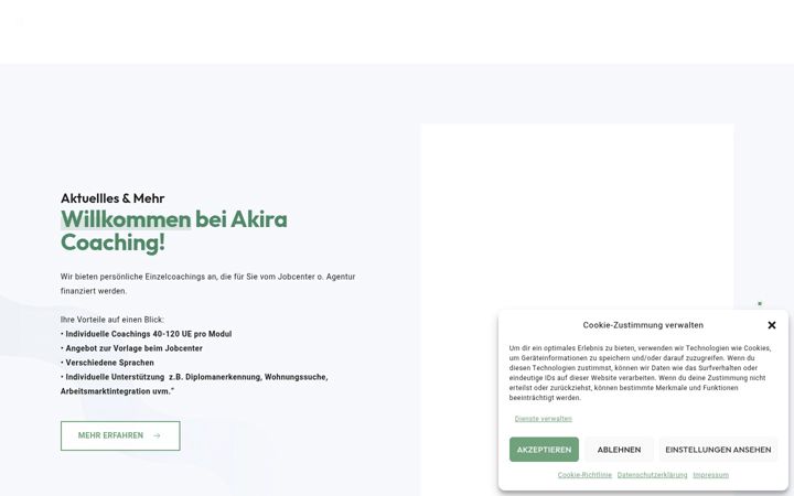 Screenshot von akira-coaching.de