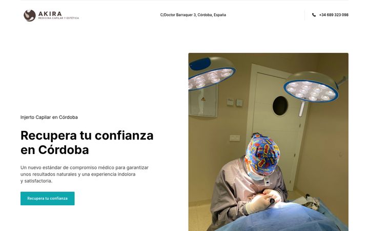 Screenshot of akiracapilar.com