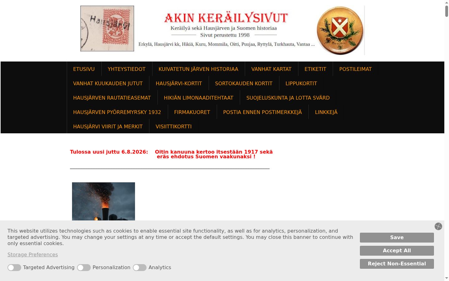 Screenshot des Einwilligungsbanners vor jeglicher Interaktion