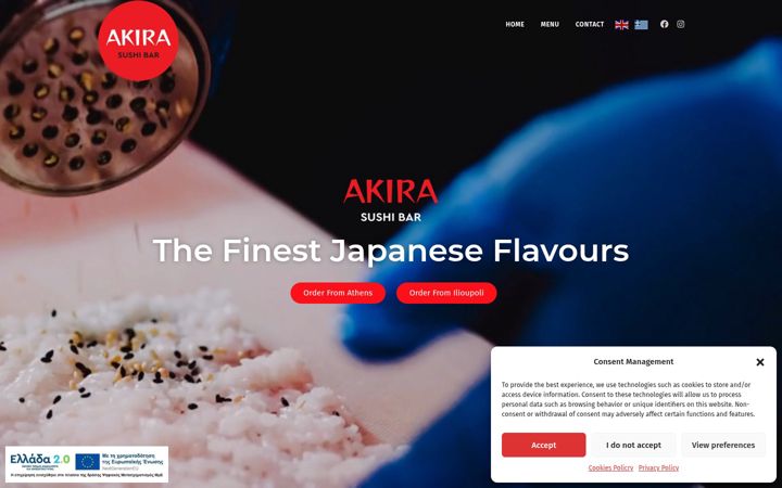 Screenshot of akirasushibar.gr