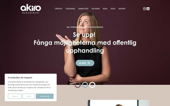 Screenshot of akiromanagement.se