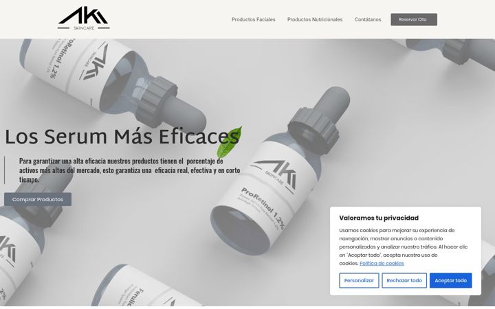 Képernyőkép: akiskincare.com