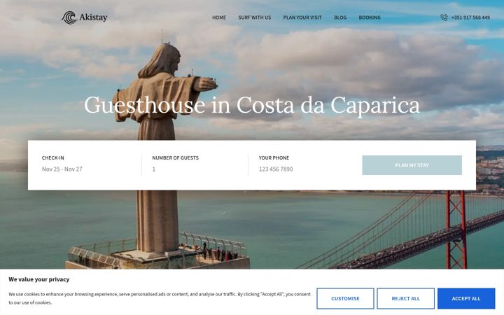 Screenshot of akistay.com