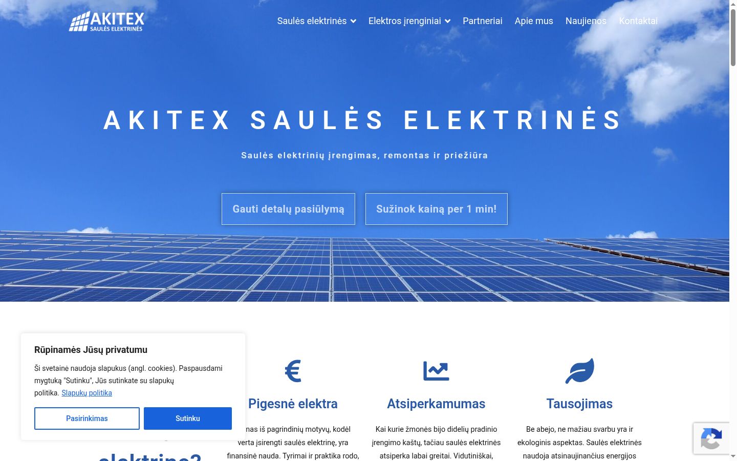 Sutikimo reklamjuostės, rodytos prieš bet kokią sąveiką, ekrano kopija