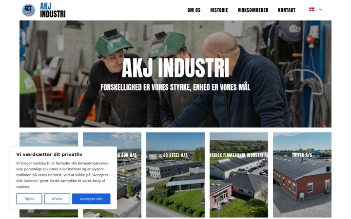 Screenshot of akj-industri.dk