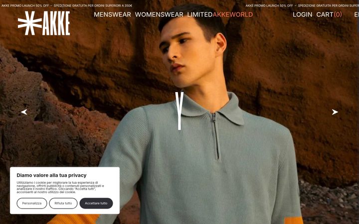 Zrzut ekranu akkeknitwear.com