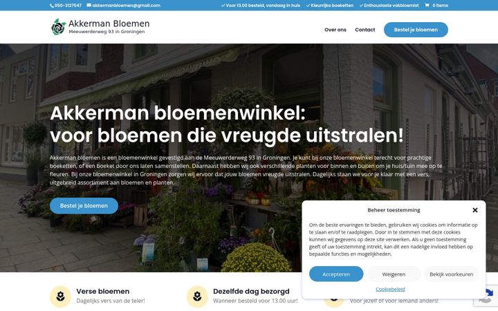 Ekraanipilt saidist akkerman-bloemen.nl