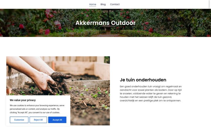 Ekraanipilt saidist akkermansoutdoor.nl