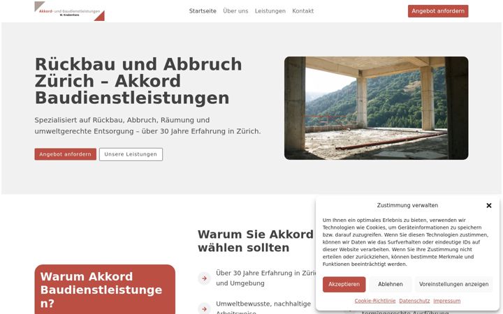 Screenshot of akkord-baudienstleistungen.ch