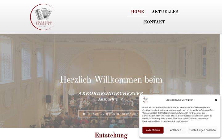 Snimka zaslona za akkordeonorchester-ansbach.de