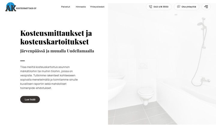Snimka zaslona za akkosteusmittaus.fi