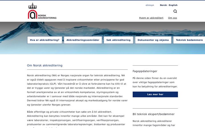 Snimka zaslona za akkreditert.no
