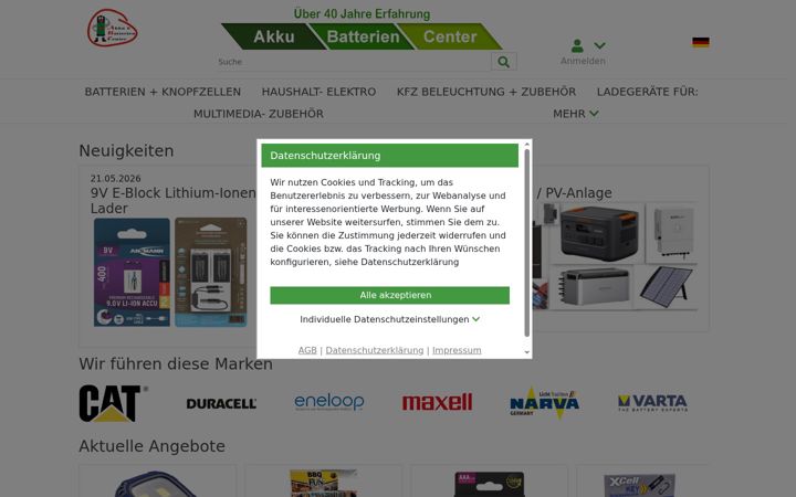 Screenshot of akkubatteriencenter.de