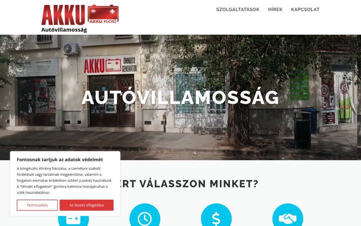 Screenshot of akkukucko.hu
