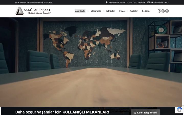 Zrzut ekranu akkulahinsaat.com