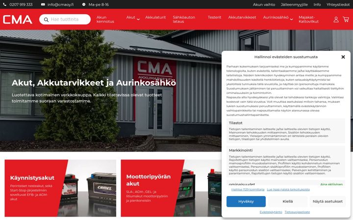 Screenshot of akkumarket.fi