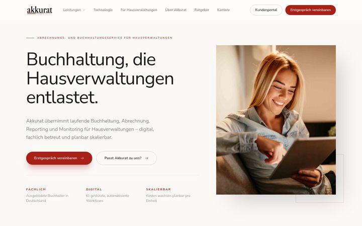 Skjermbilde av akkurat-abrechnung.de