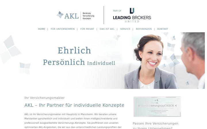 Screenshot ta' akl-versicherungen.de