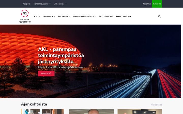Screenshot of akl.fi