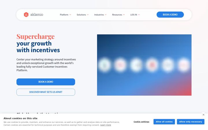 Screenshot of aklamio.com