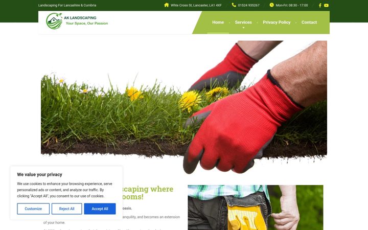 Screenshot of aklandscaping.co.uk