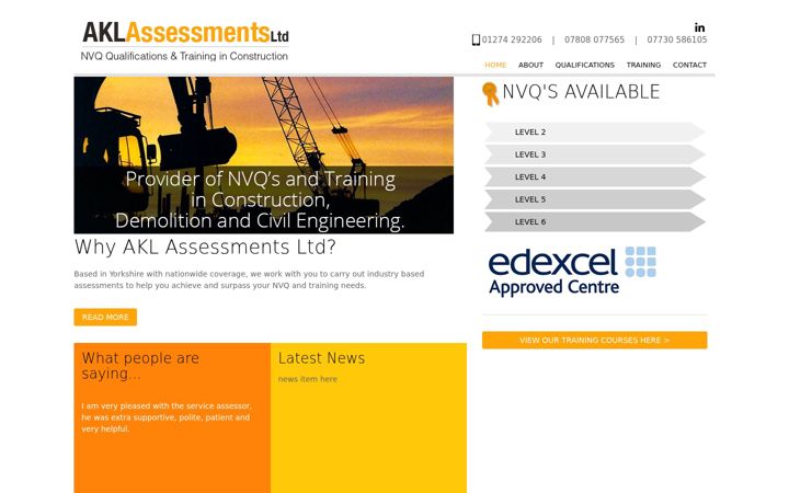 Screenshot of aklassessmentsltd.co.uk