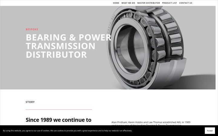 Screenshot of aklbearings.com