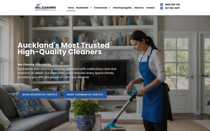 Screenshot of aklcleaners.co.nz