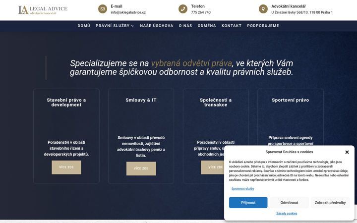 Screenshot of aklegaladvice.cz