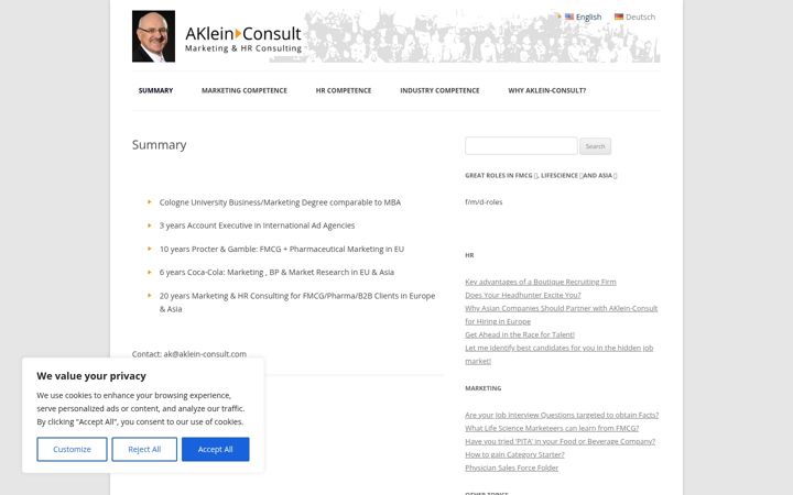 Screenshot of aklein-consult.com