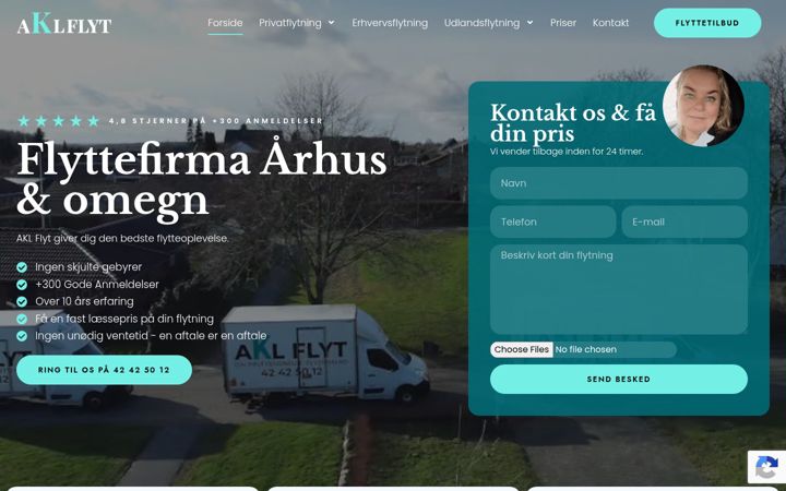 Screenshot of aklflyt.dk