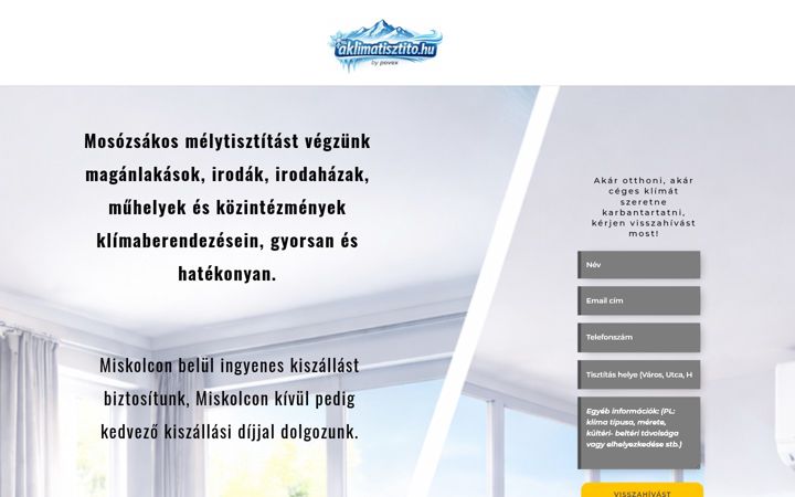Skærmbillede af aklimatisztito.hu