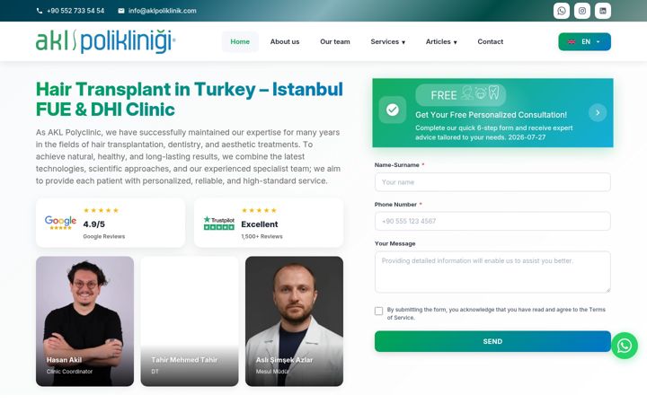 Screenshot of aklpoliklinik.com