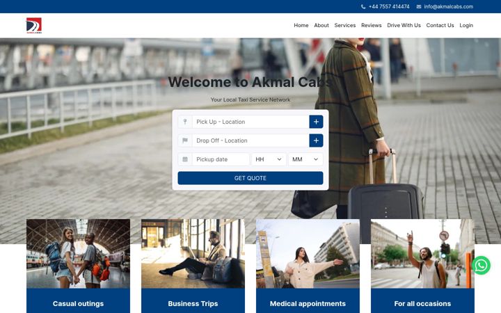 Zrzut ekranu akmalcabs.com