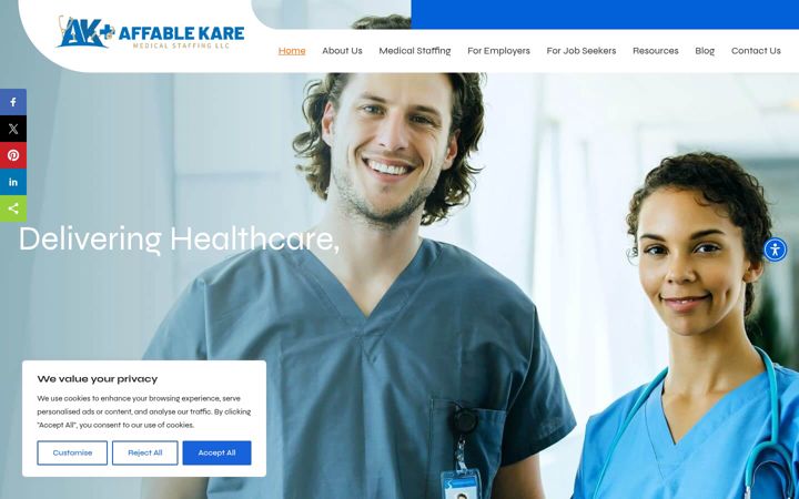 Screenshot of akmedstaff.com