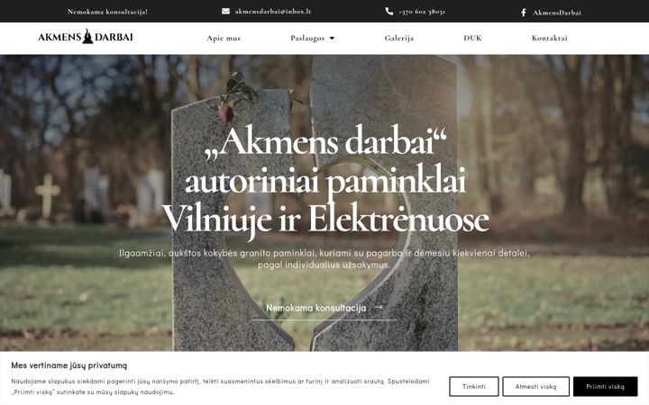 Екранна снимка на akmensdarbai.lt
