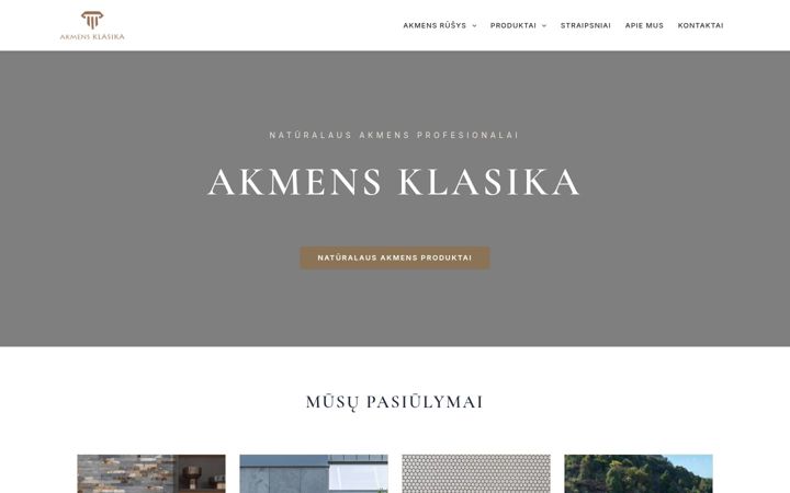Екранна снимка на akmensklasika.lt