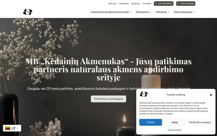 Screenshot of akmenukas.lt