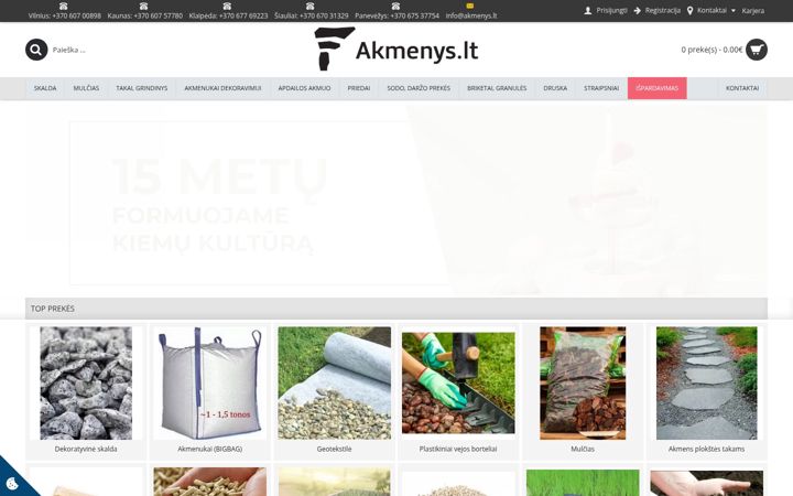 Ekraanipilt saidist akmenys.lt