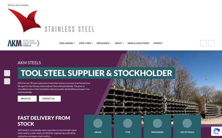 Screenshot of akmsteels.co.uk