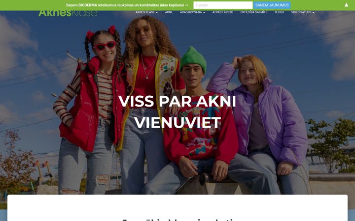 Екранна снимка на aknesklase.lv