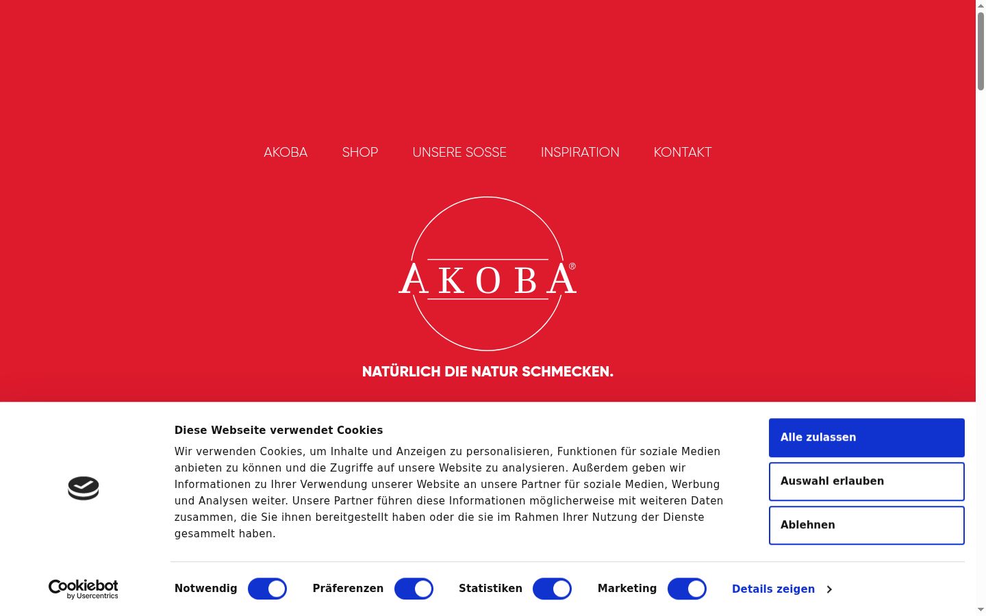 Screenshot of the consent banner shown before any interaction