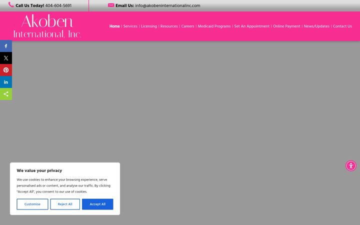 Screenshot von akobeninternationalinc.com