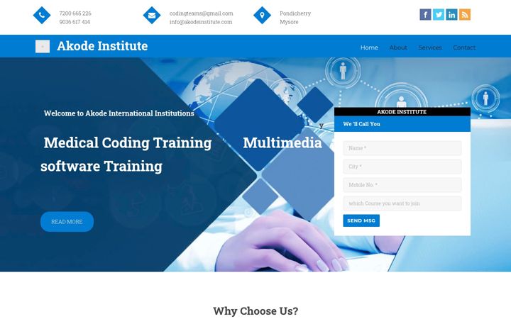 Screenshot of akodeinstitute.com