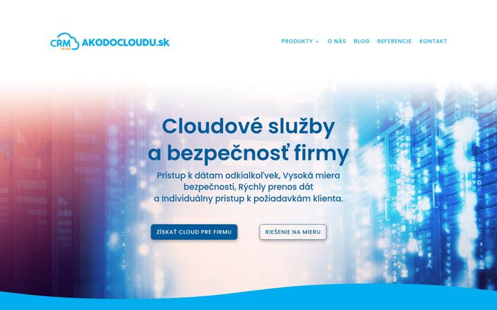 Snímek obrazovky akodocloudu.sk